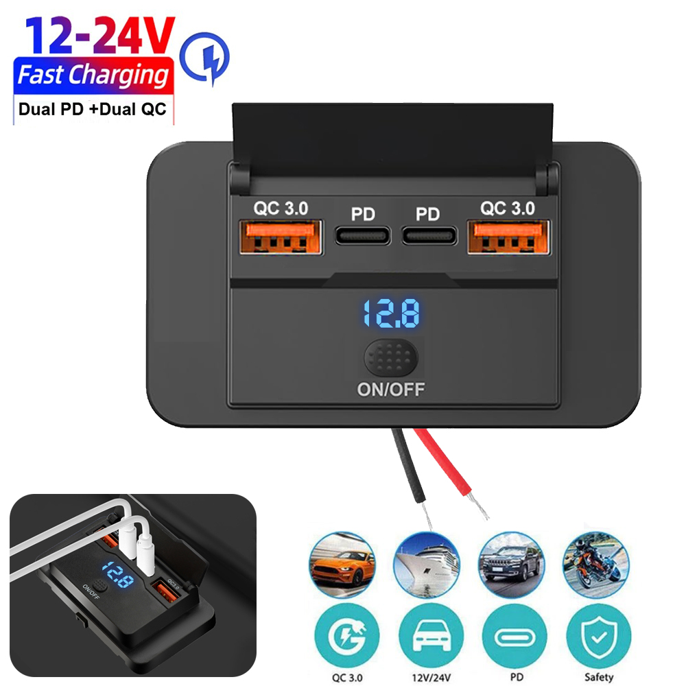 Yeni 4 Port Araç şarj soketi P - Car Accessories Thailand incelemesi ve fiyatı