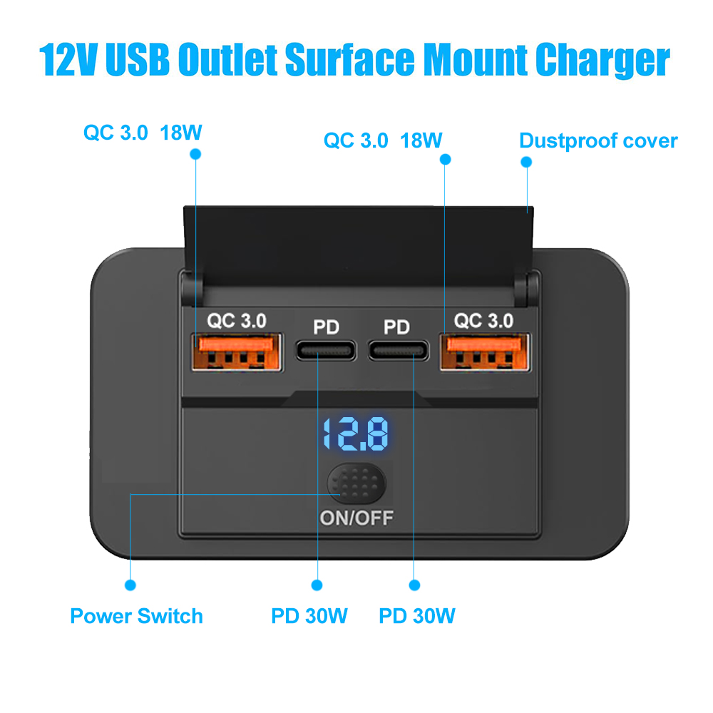 4 Portlu 12/24V USB C Priz Pan - Car Accessories Thailand incelemesi ve fiyatı