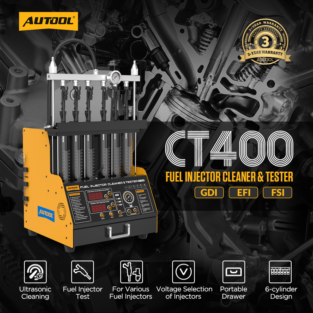 AUTOOL CT400 Araç GDI EFI FEI  - Fuel Injector Cleaner incelemesi ve fiyatı